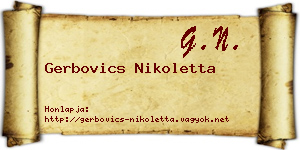 Gerbovics Nikoletta névjegykártya